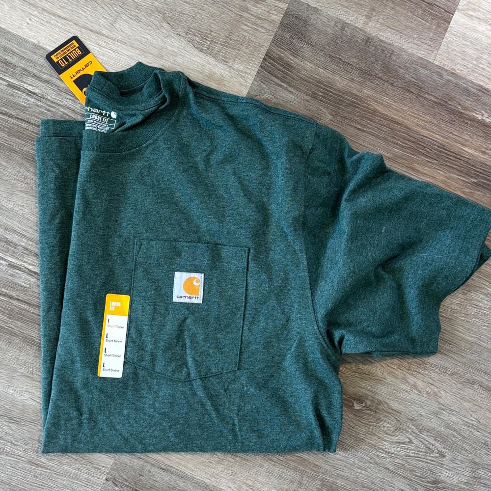 Carhartt Loose Fit Green Tee with Pocket